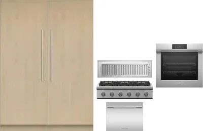 6 Piece Package Includes Refrigerator, Freezer, Cooktop, Wall Oven, Hood And Dishwasher